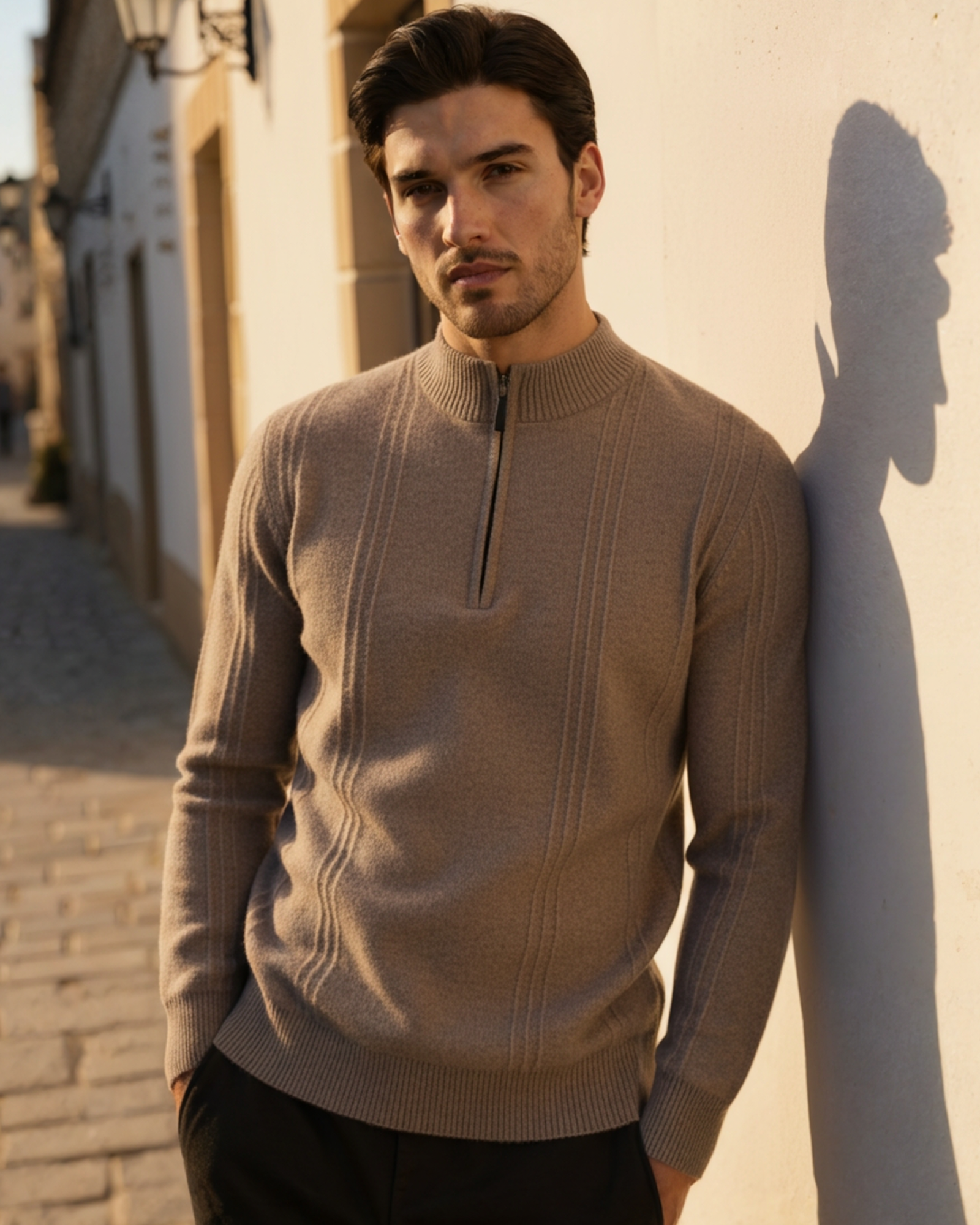 The Old Money Style Code™ | 100% Cashmere a Costine con Mezzo Zip