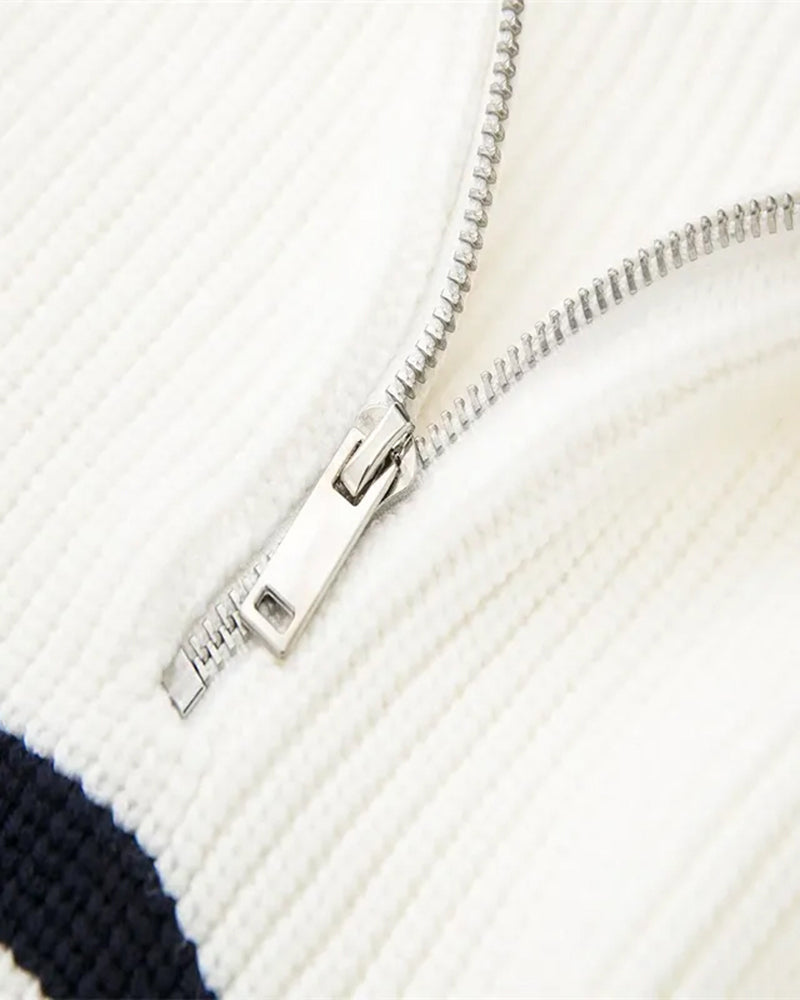 The Old Money Style Code™ | Maglione Zip Up a Righe